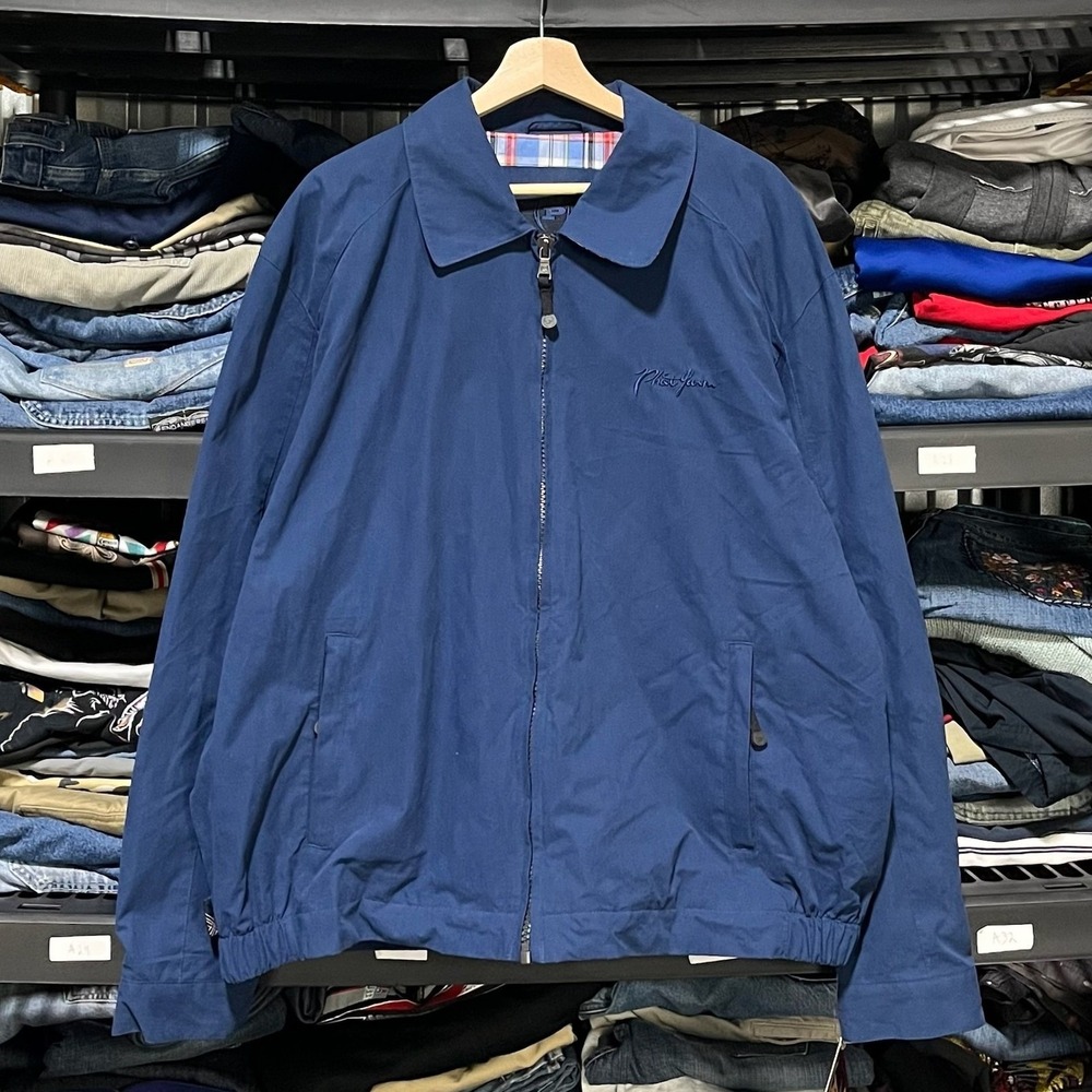 Vintage‎ Phat Farm Jacket Harrington Mens XXL Blue Y2K 2000s Plaid Lined - NEW